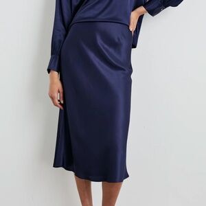 Rails Navy Satin Skirt Small